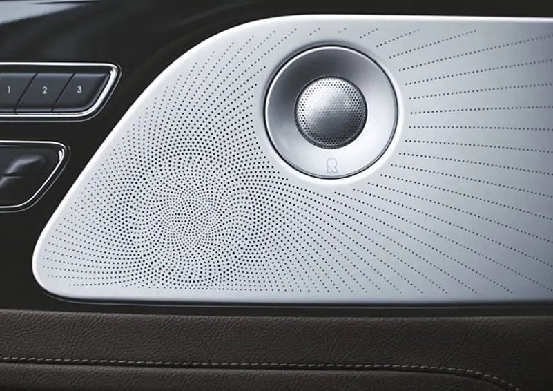 Two speakers of the available audio system are shown in a 2023 Lincoln Aviator® SUV | Lincoln Demo 1 in Wooster OH
