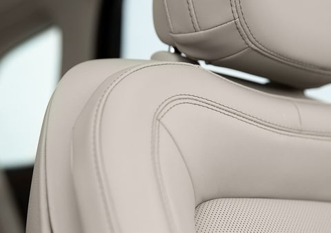 Fine craftsmanship is shown through a detailed image of front-seat stitching. | Lincoln Demo 1 in Wooster OH