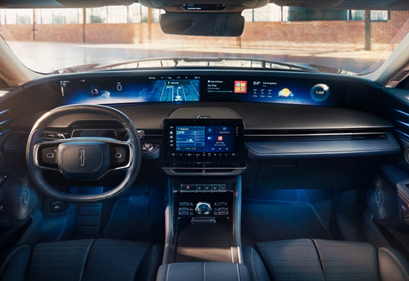 A large panoramic display is shown on the dashboard of a 2024 Lincoln Nautilus® SUV | Lincoln Demo 1 in Wooster OH